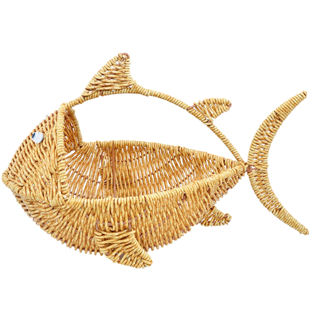 Weaving Imitation Rattan Fish Storage Basket Creative Fruit Basket Storage Basket