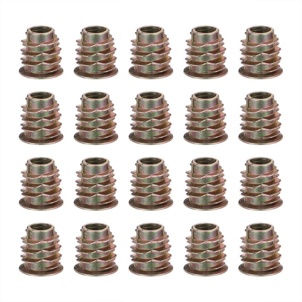 40Pcs Zinc Alloy Hex Nuts Screw-in Type Furniture Embedded Nuts for Home