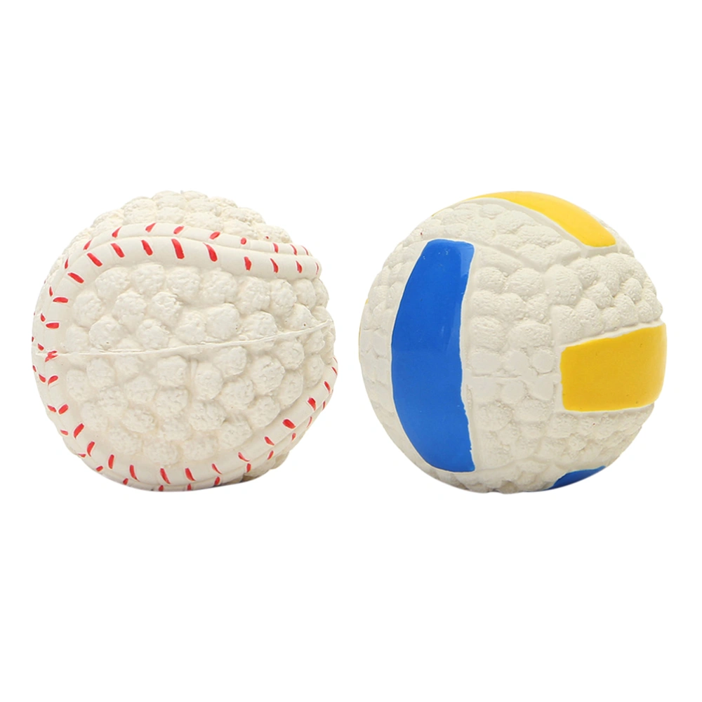 2pcs Pet Dog Ball Chew Toys Teething Toys Dog Bite Resistance Latex Ball Toy Training Toy Volleyball and Tennis