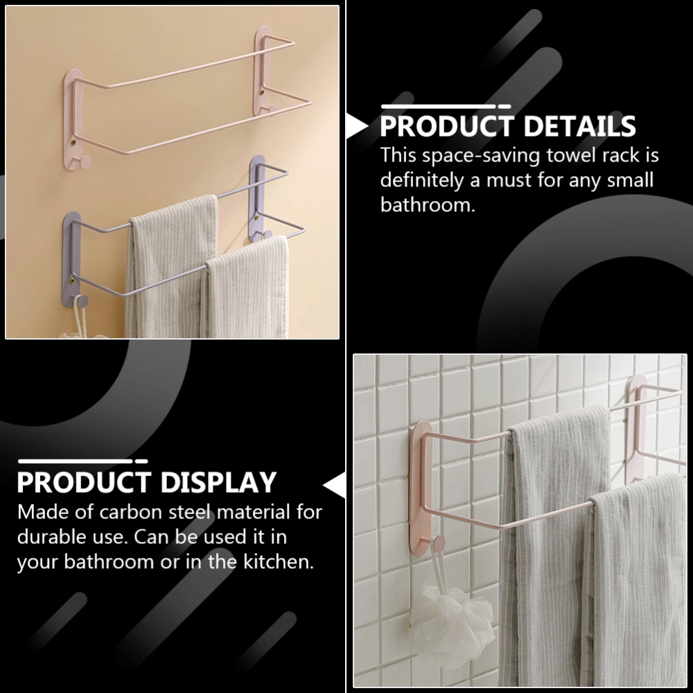 1pc Towel Rack Double Bar Towel Storage Stand Towel Hanger for Bathroom