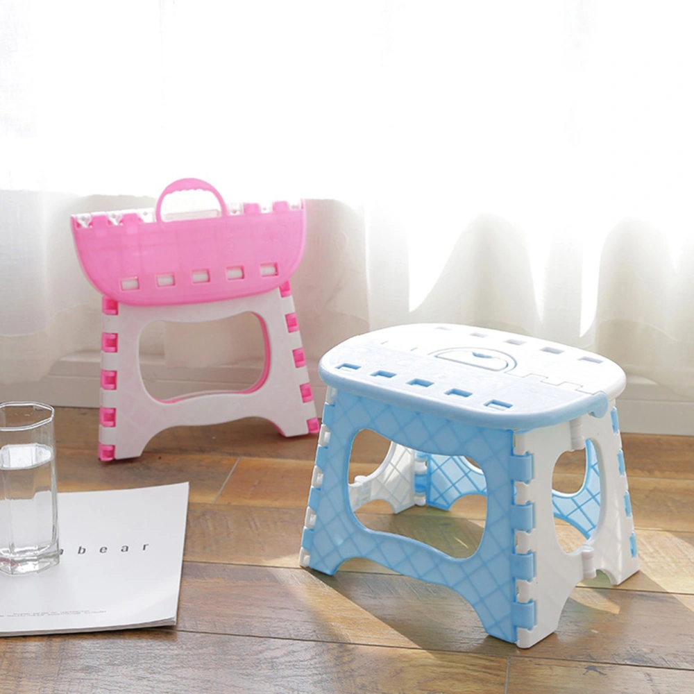 Plastic Folding Step Stool Portable Stool for Kids Home Bathroom Garden Kitchen Livingroom (Blue)