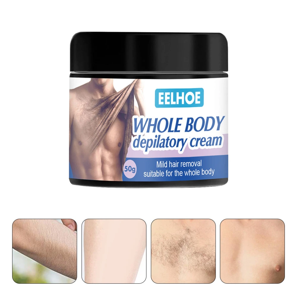 2 Bottles Hair Removal Cream Gentle Chest Hair Beard Depilatory Cream for Adults