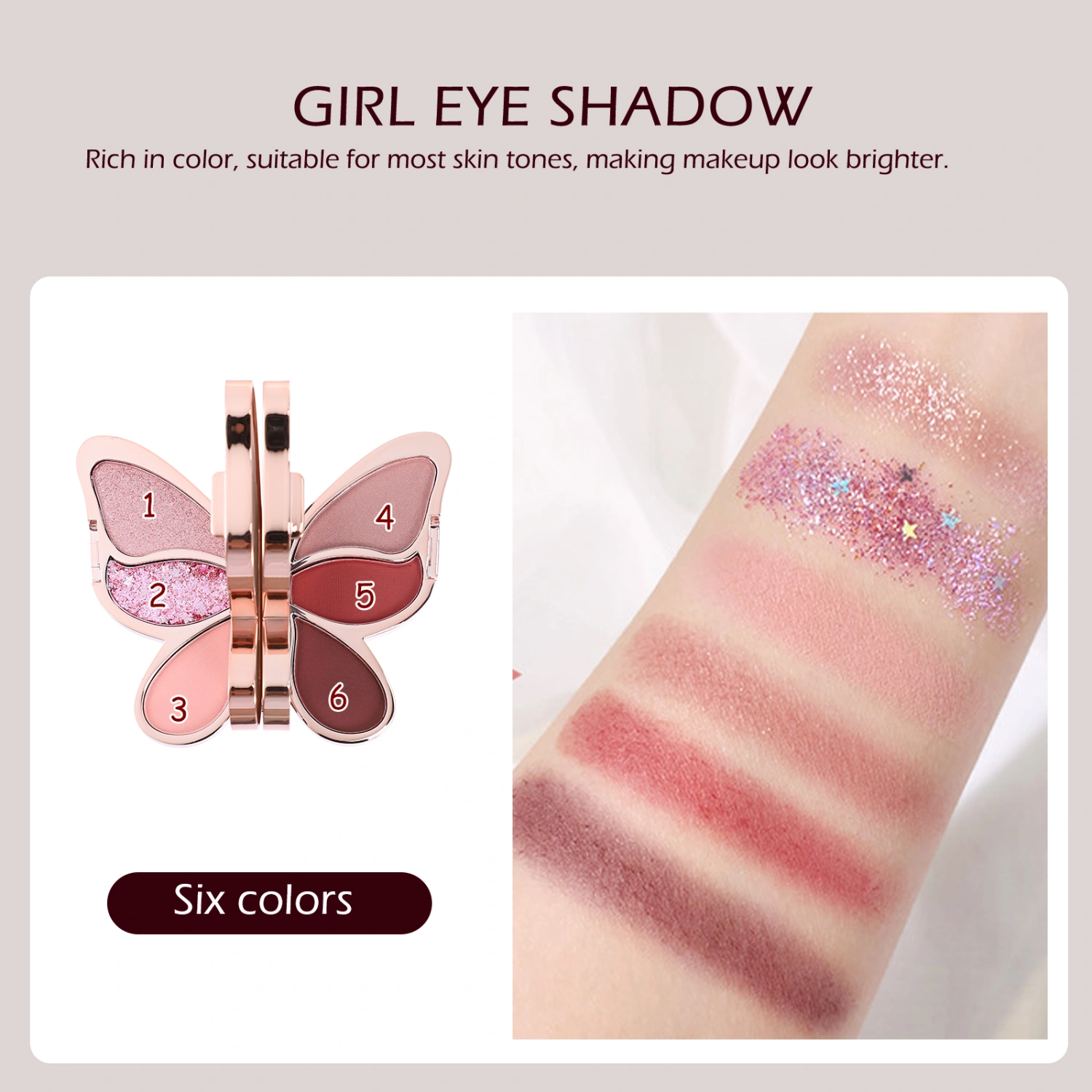 1pc Cheek Blusher Girl Eye Shadow Useful Foundation Portable Eyeshadow Plate