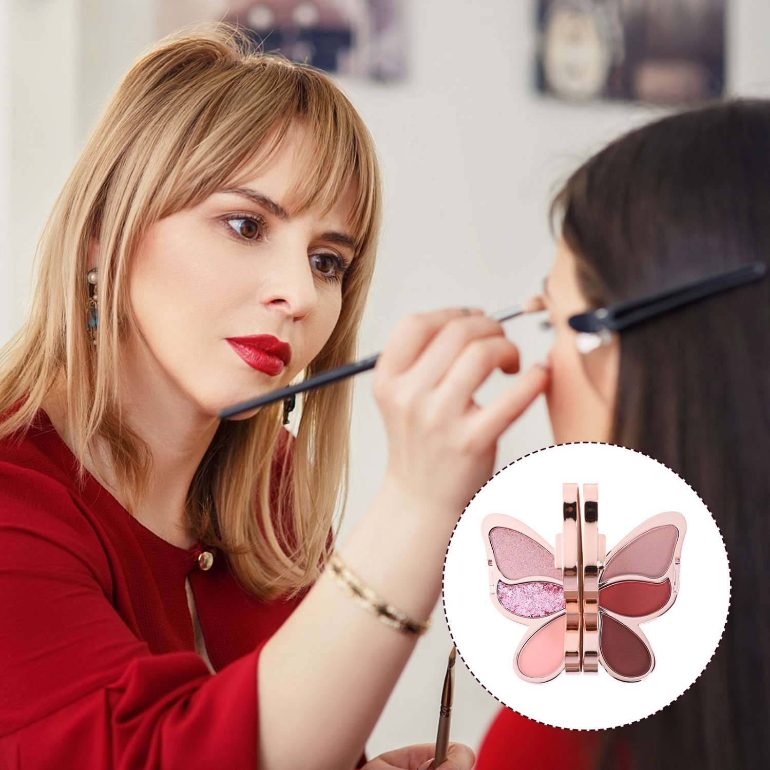 1pc Cheek Blusher Girl Eye Shadow Useful Foundation Portable Eyeshadow Plate