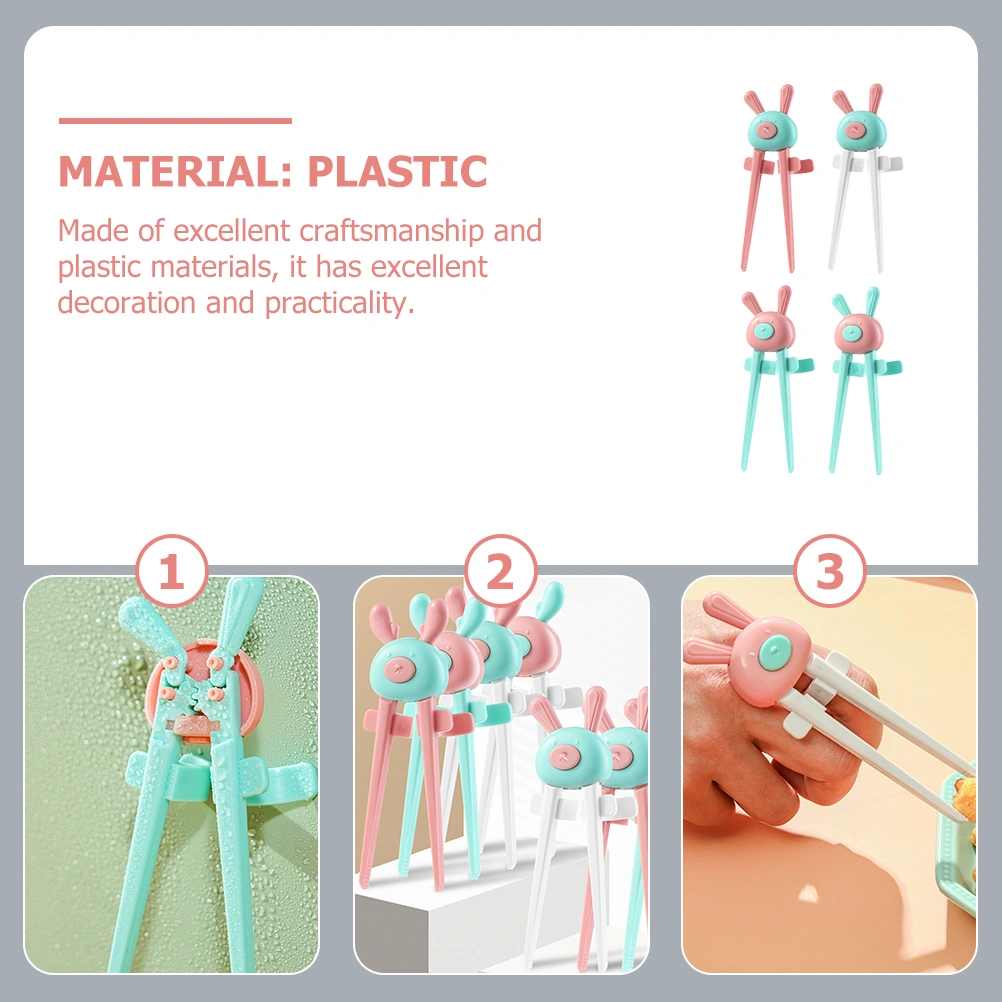 4pcs Chip Finger Chopsticks Snack Finger Chopsticks Finger Tongs for Eating (Random Color)