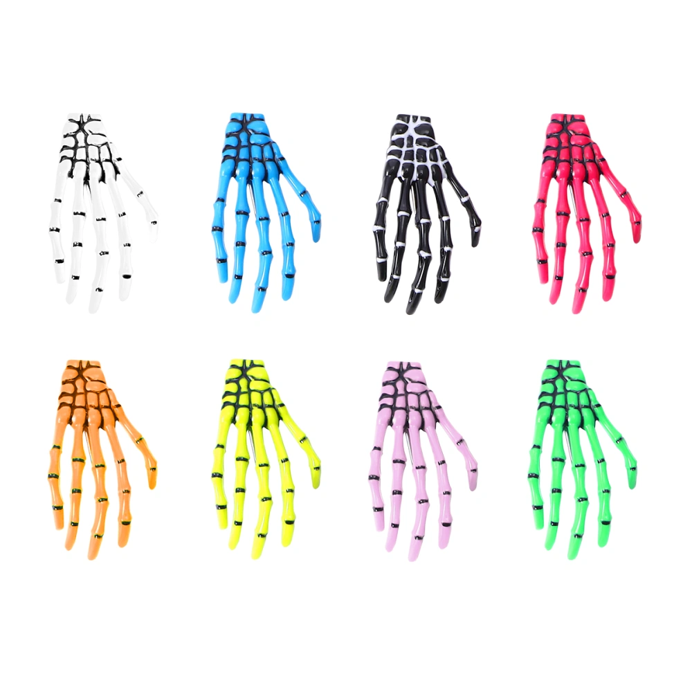 8pcs Fashion Skeleton Hand Hair Pin Decorative Barrette Hair Accessories Gift