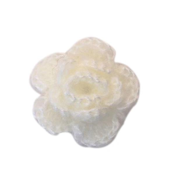 10pcs 3-layer Handmade Crochet Flower Appliques Sewing Craft (White)