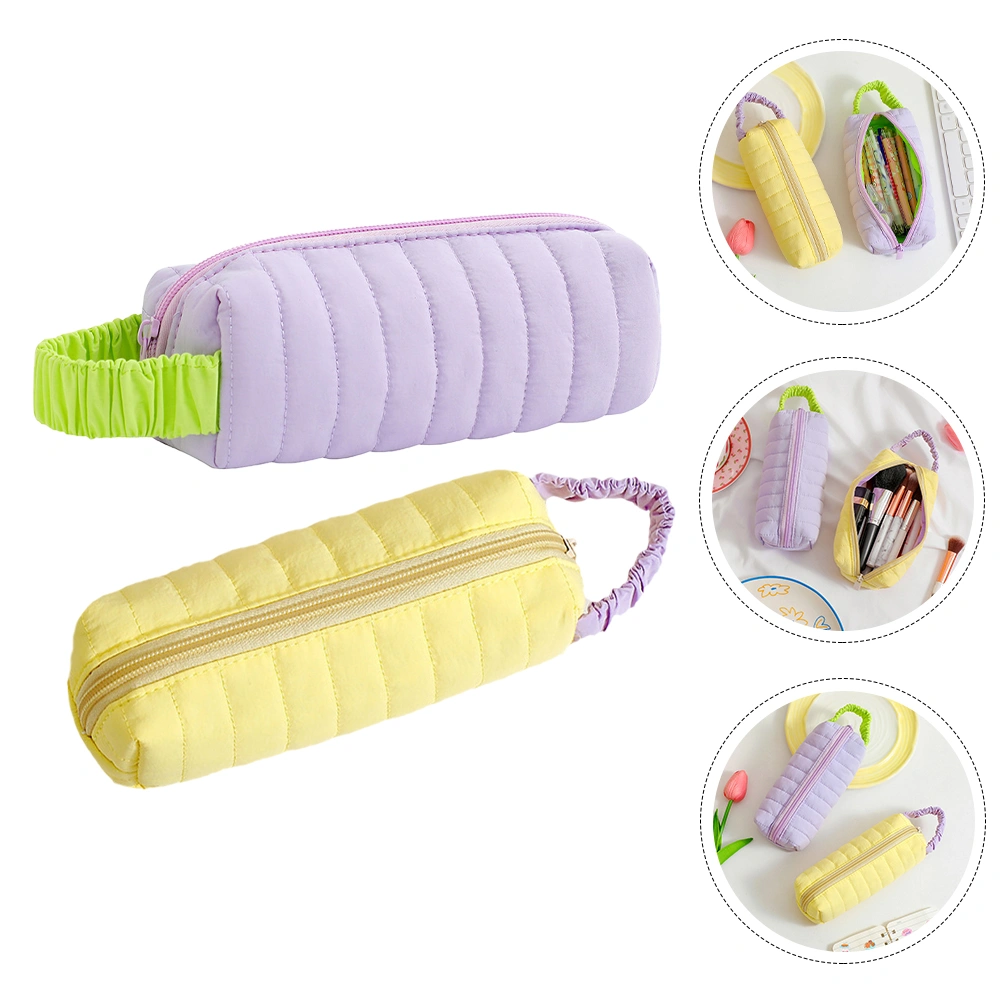 2Pcs Household Makeup Bags Multi-function Pencil Pouches Convenient Pen Storage Bags