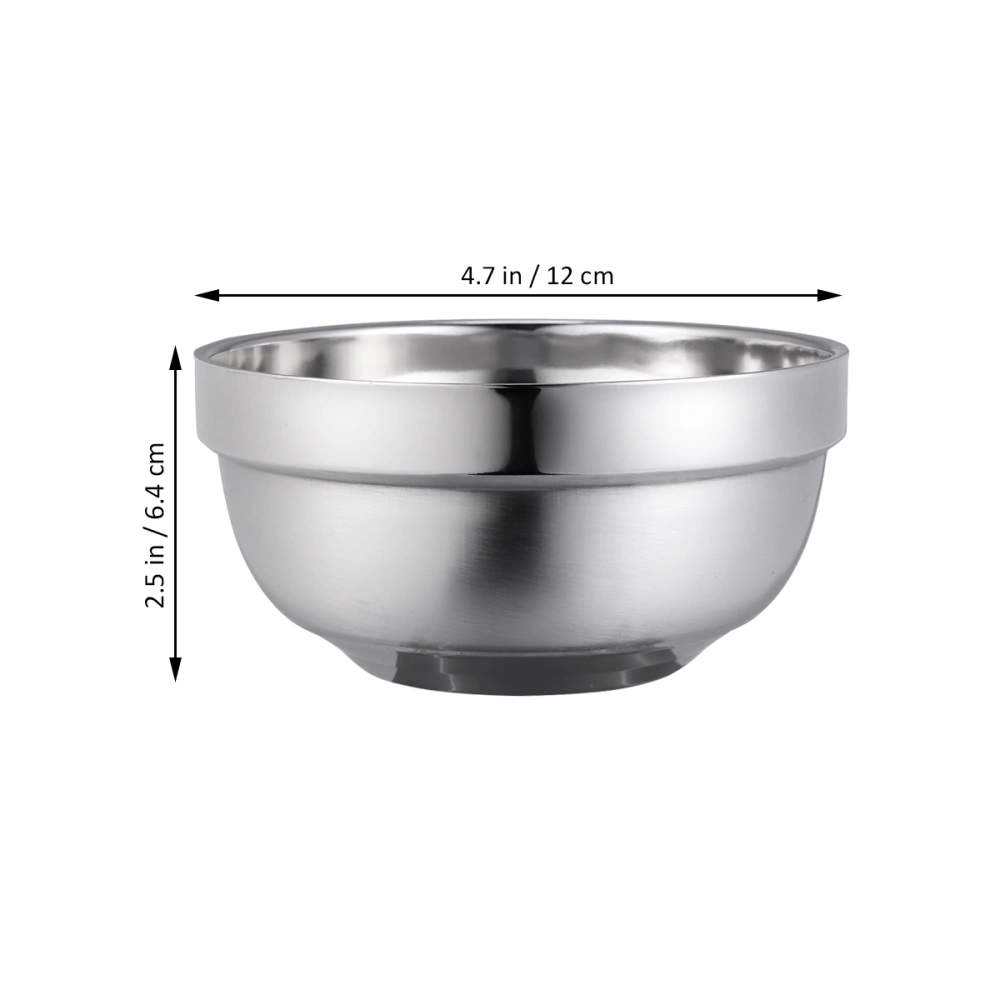 4pcs 12cm Double Layer Stainless Steel Bowls Anti-Hot Insulated Bowl Child Soup Bowl Family Dinnerware Rice Bowls