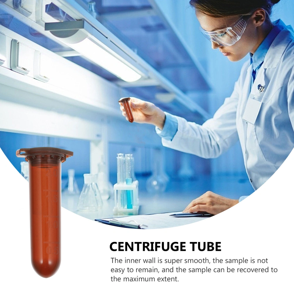 500Pcs Brown Centrifuge Tubes 2ML Centrifuge Tubes Plastic Centrifuge Tubes for Labs