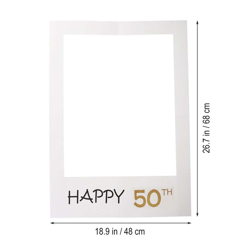 2pcs BIRTHDAY PARTY Layout Paper Picture Frame Creative Photo Prop Delicate Paper Frames Cutout for Birthday Party Home (50th)