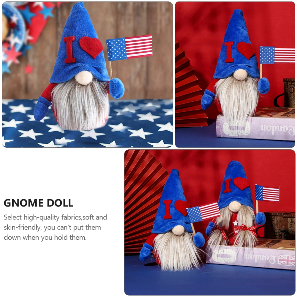 1Pc Independence Day Gnome Doll Desk Faceless Doll Party Desktop Decor (Type A)