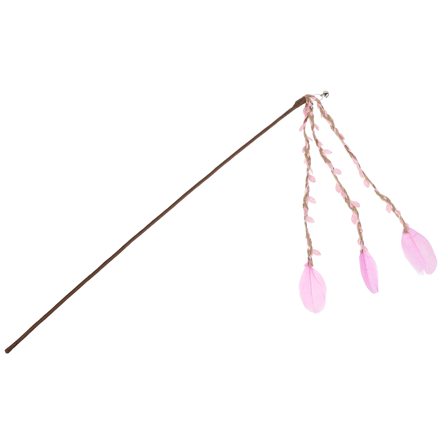 Branch Simulation Cat Teaser Wand with Bell Decor Wood Stick Cat Interactive Toy