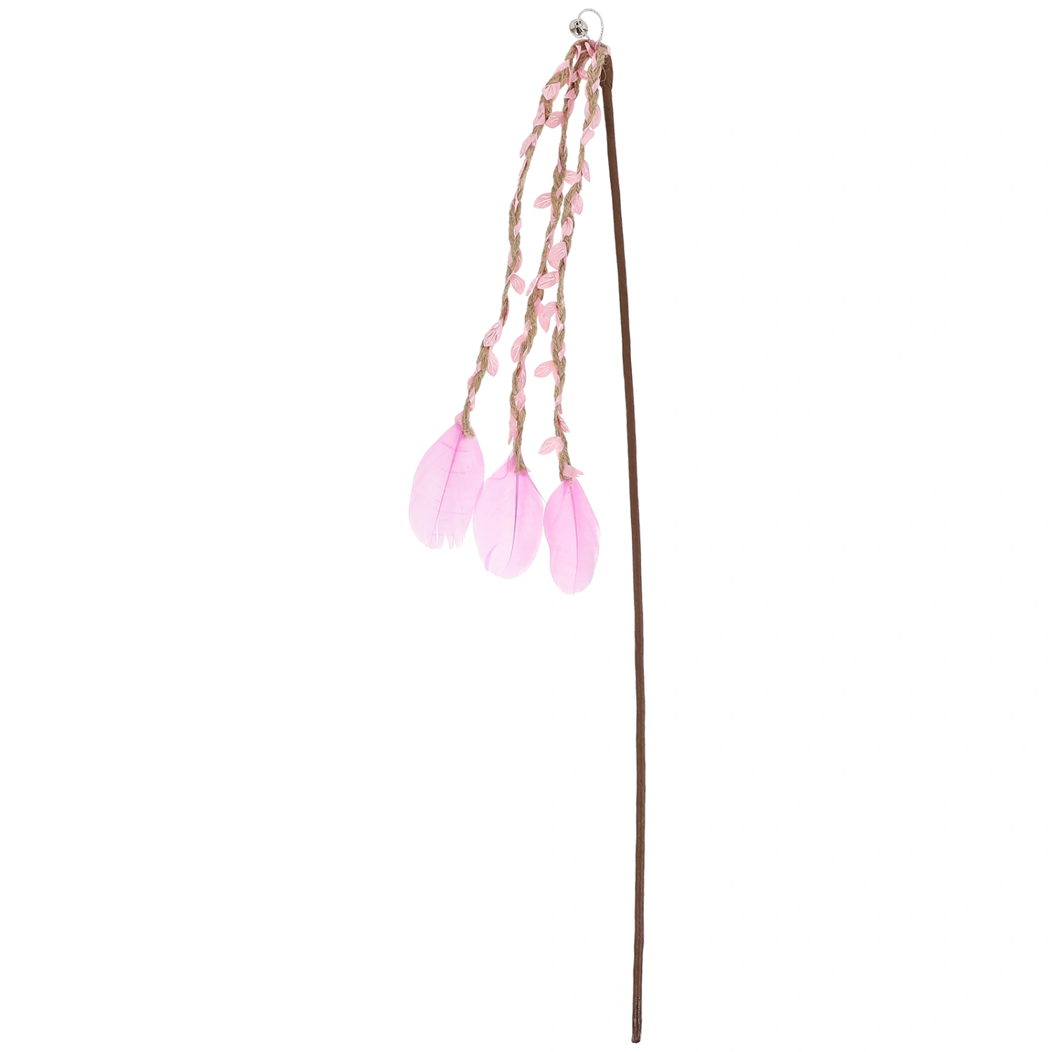 Branch Simulation Cat Teaser Wand with Bell Decor Wood Stick Cat Interactive Toy