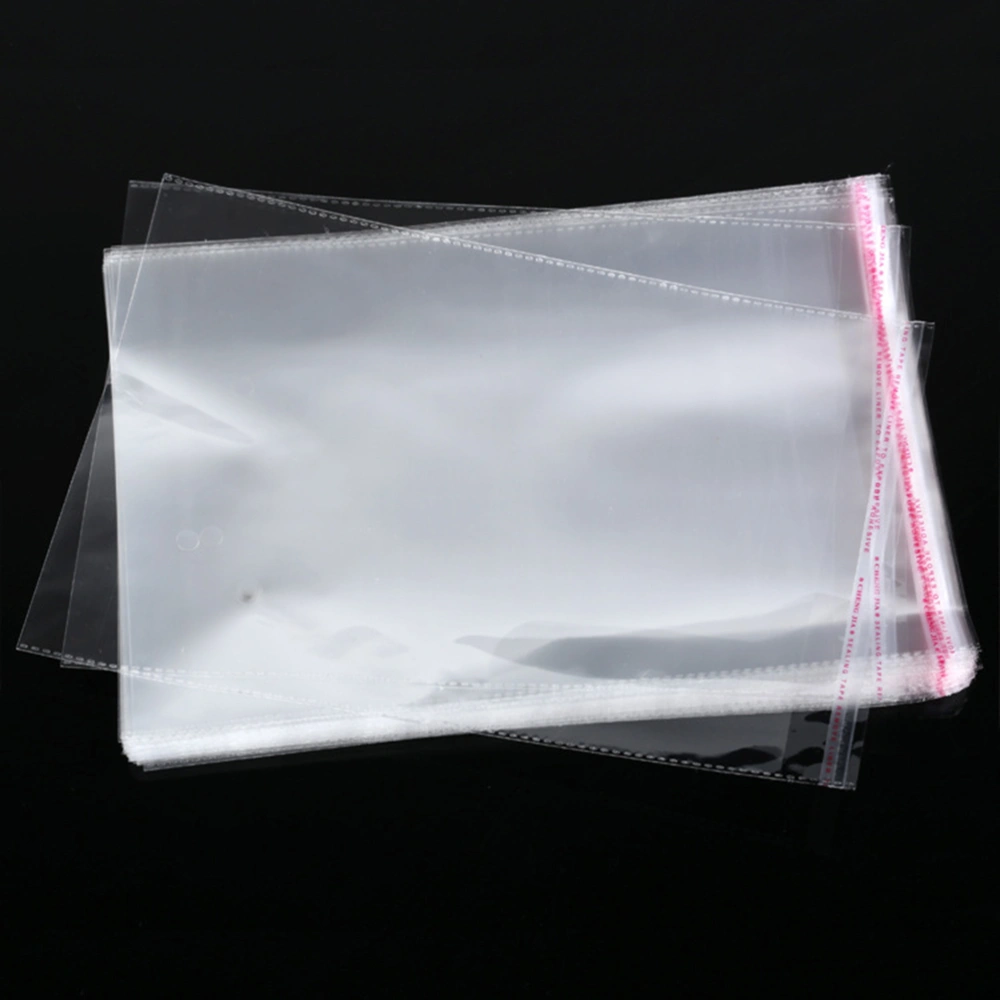 100 Pcs Clear Plastic Bags Grip Peel & Seal Strong Packing Self Adhesive Cellophane Bag 25 * 40cm