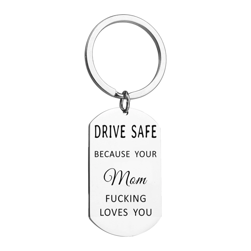 1Pc Sentence Design Key Pendant Stainless Steel Keychain Mother's Day Gift