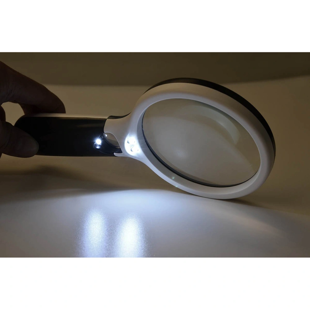 Magnifier 3 LED Light Handheld Magnifier Reading Magnifying Glass Lens Jewelry Loupe