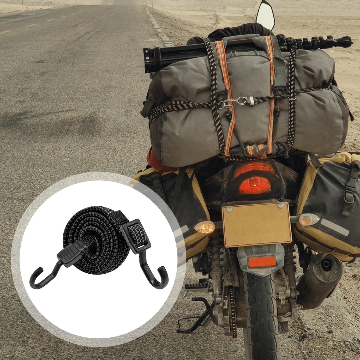  3pcs Adjustable Bungee Cords Long Bungee Cords Heavy Duty Outdoor Binding Straps with Hooks