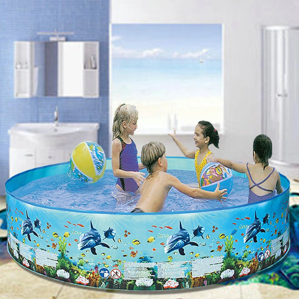 1PC Outdoor Water Playing Pool Cartoon Round Pool Toy Hard Plastic Swimming Pool Toy Household Kids Toy for Kids Playing (Colorful Size S)