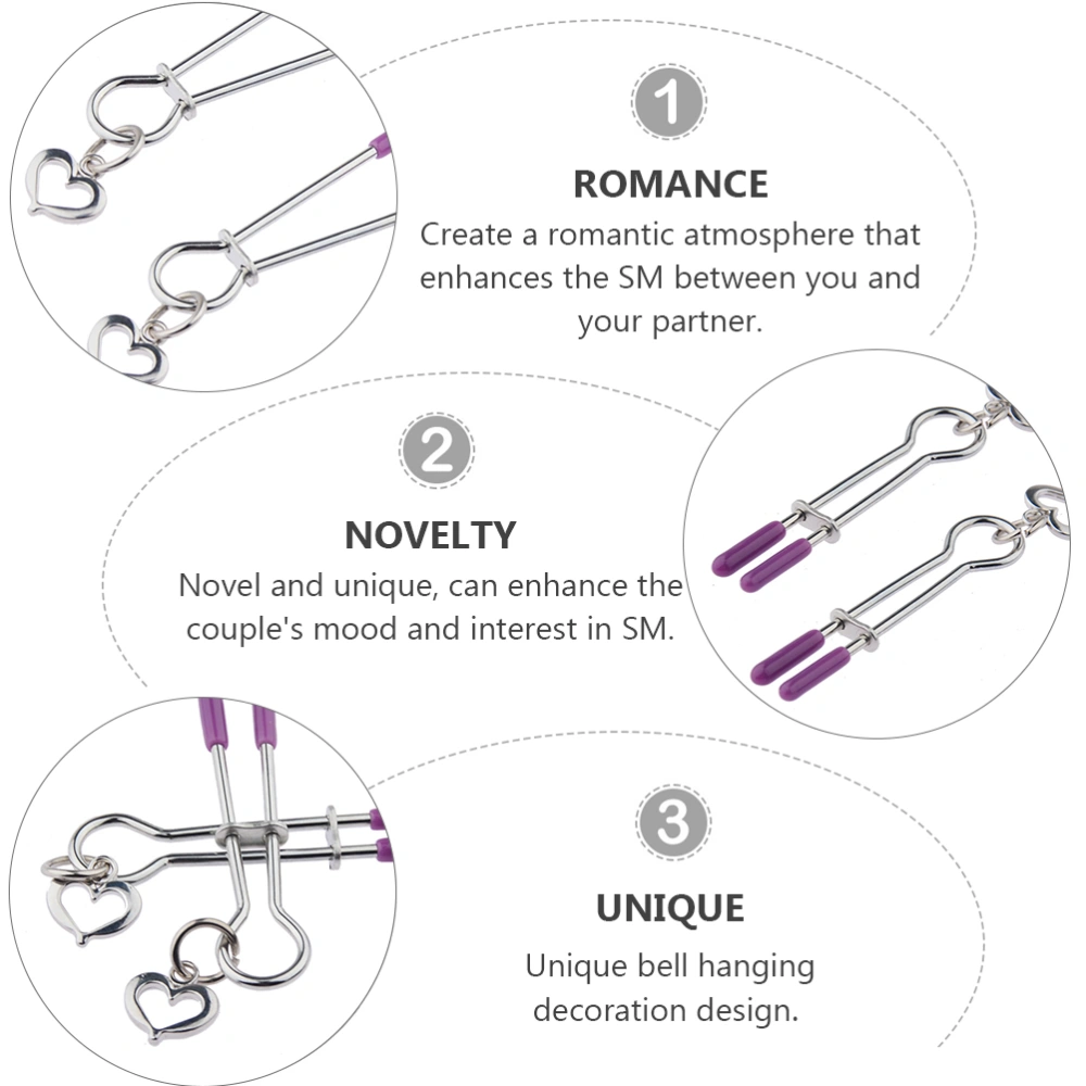 1 Pair Funny Erotic Clips Clamps with Bell for Couples Sex Life