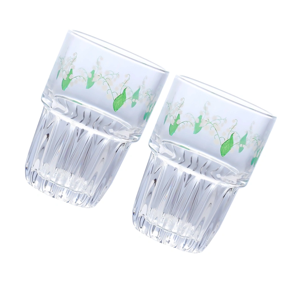 2pcs Drinking Cup Transparent Cup Coffee Cup Fruit Juice Cup Kitchen Supply