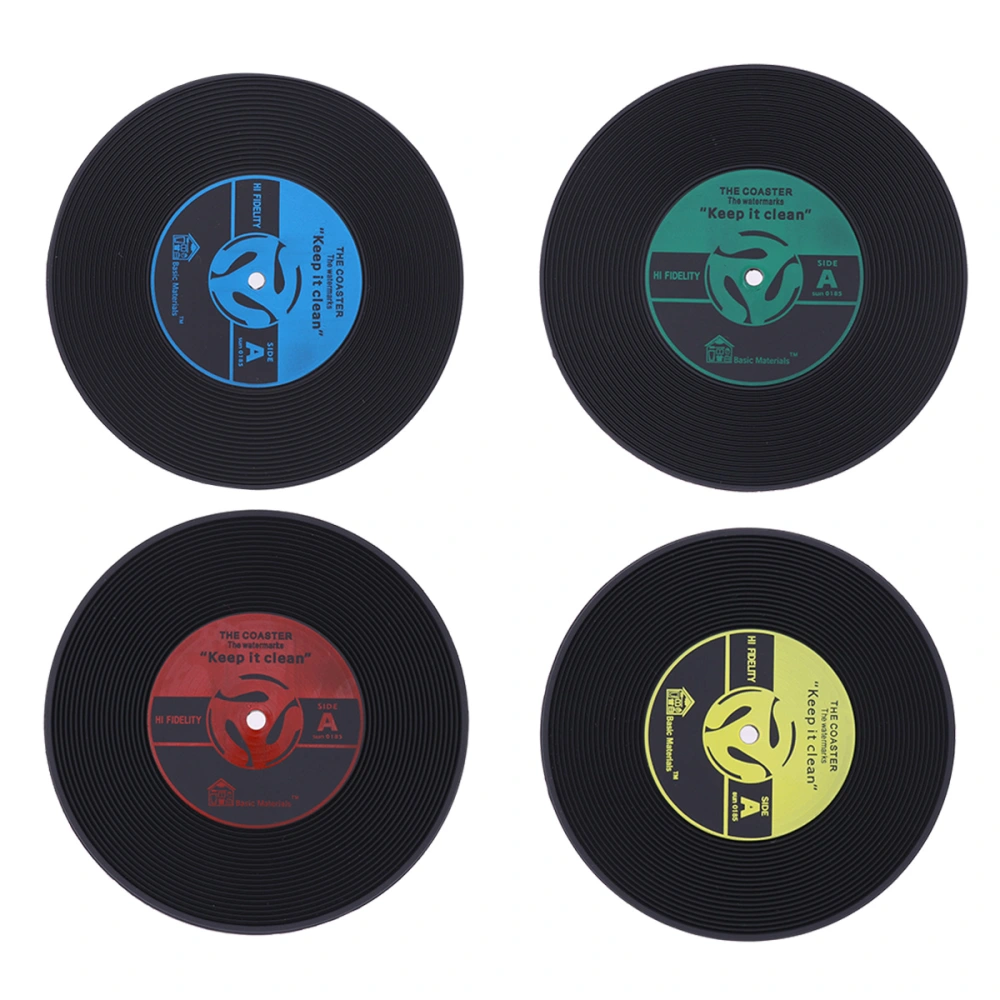 10pcs Colorful Vinyl Record Disk Drinks Coasters Cup Mat for Music Lovers