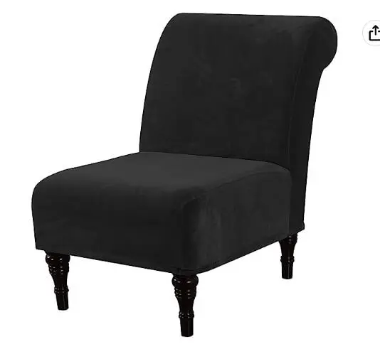 Velvet Accent Chair Cover High Stretch Armless Chair Cover Modern Furniture Protector