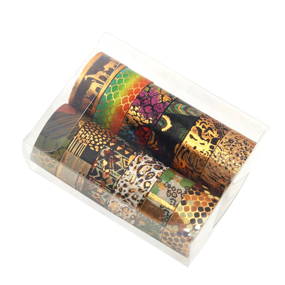 12 Rolls Washi Tape Animal Printed Decorative Masking Tapes for Arts Wrapping