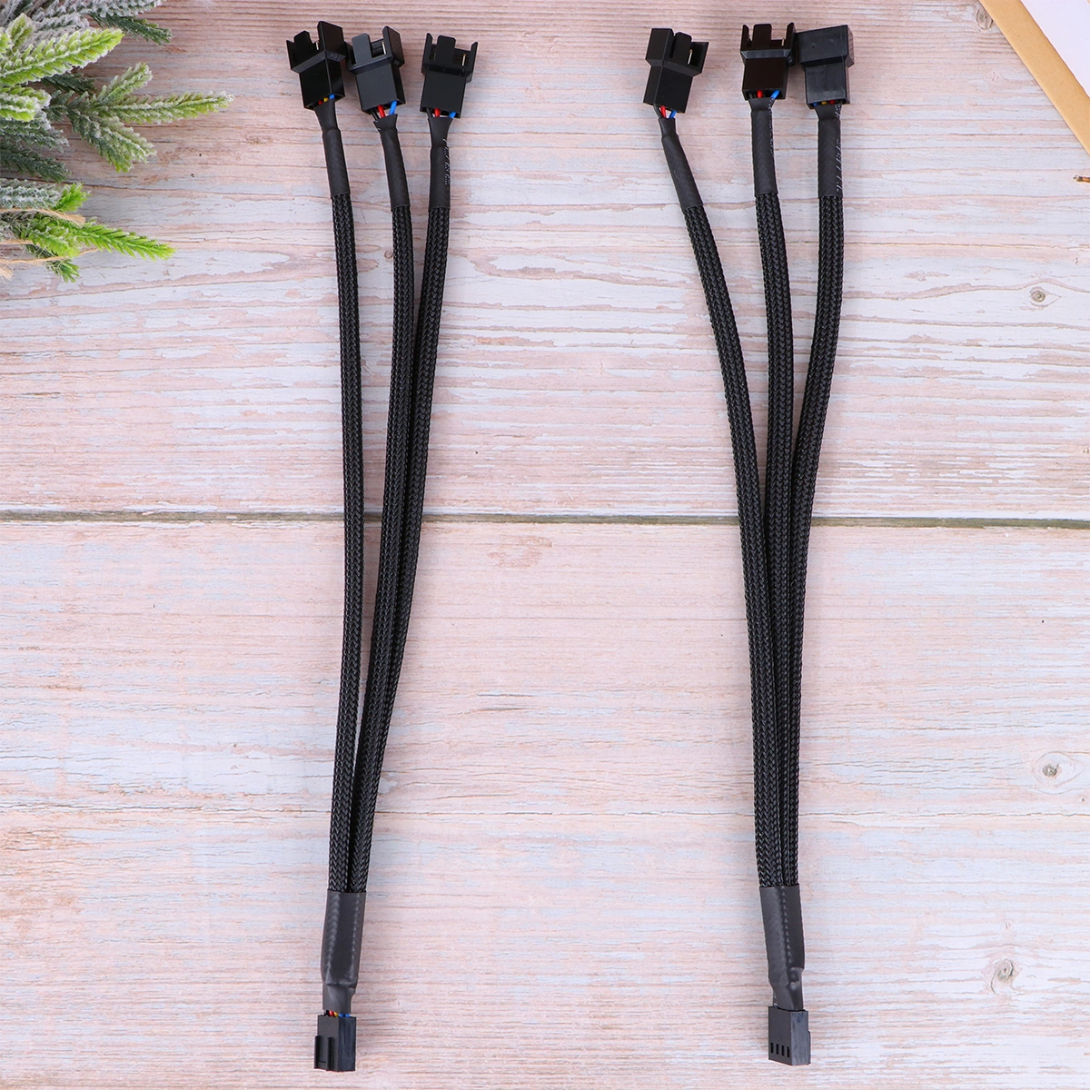 2Pc 1 to 3 Mainboard 4 PIN Fan Extention Cables PWM 4P Adapter Cable Computer Case Mainboard 4 PIN Power Cables Connectors Fan Splitter
