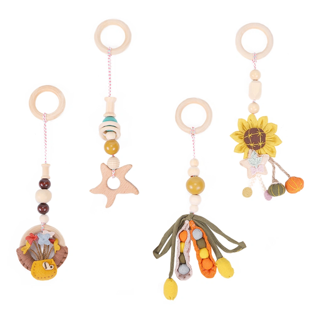 1 Set of 4 Pcs Baby Hanging Toy Crib Hanging Teether Toy Hanging Pendants