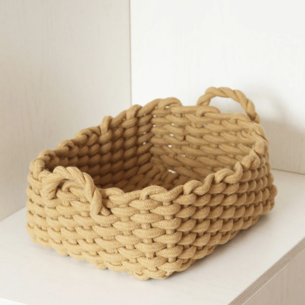 Cotton Rope Woven Storage Basket Desktop Storage Holder Home Storage Organizer