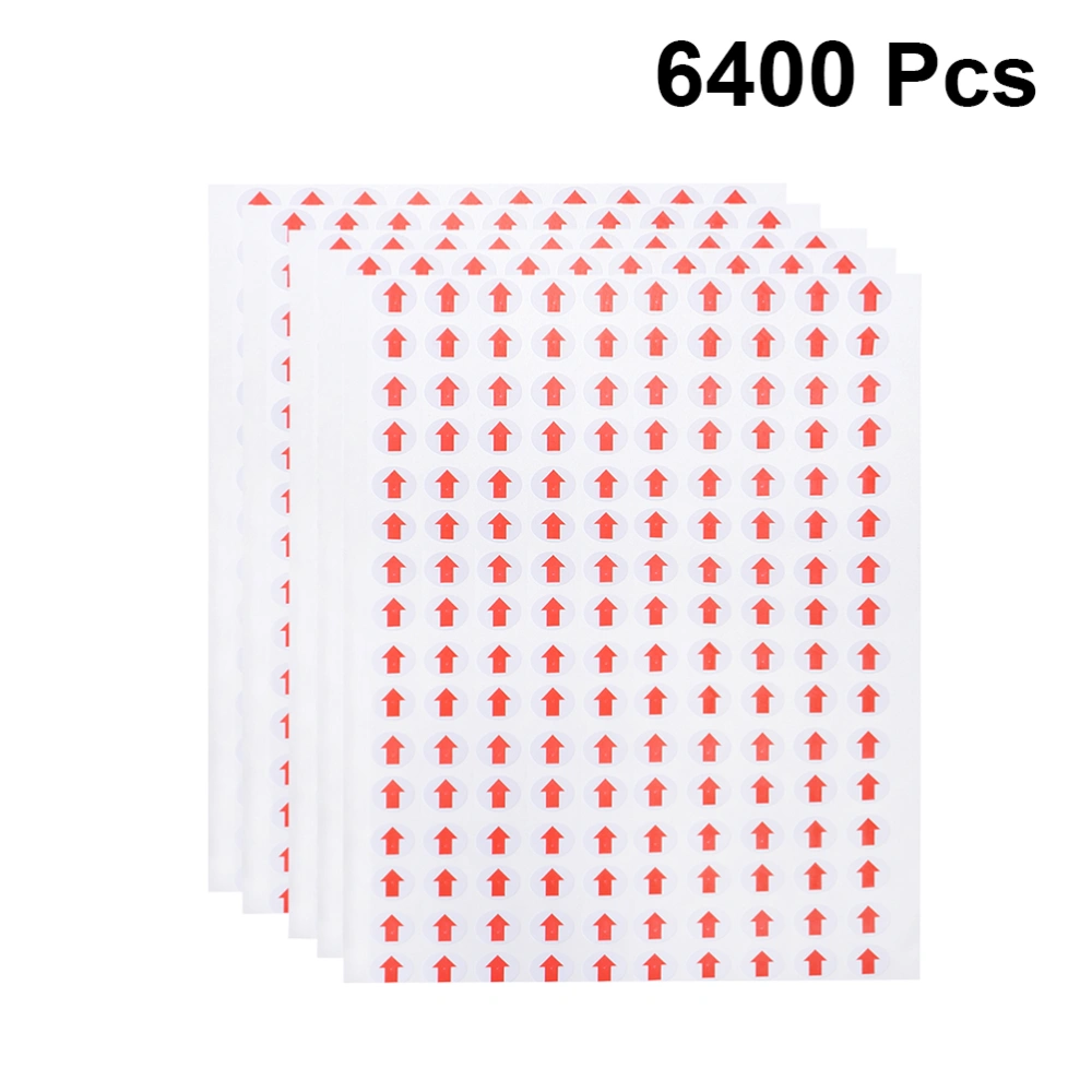 6400PCS 10mm Self Adhesive Sticky Red Arrow Labels Removable Small Circle Dot Stickers Product Inspection Defect Indicator Tapes