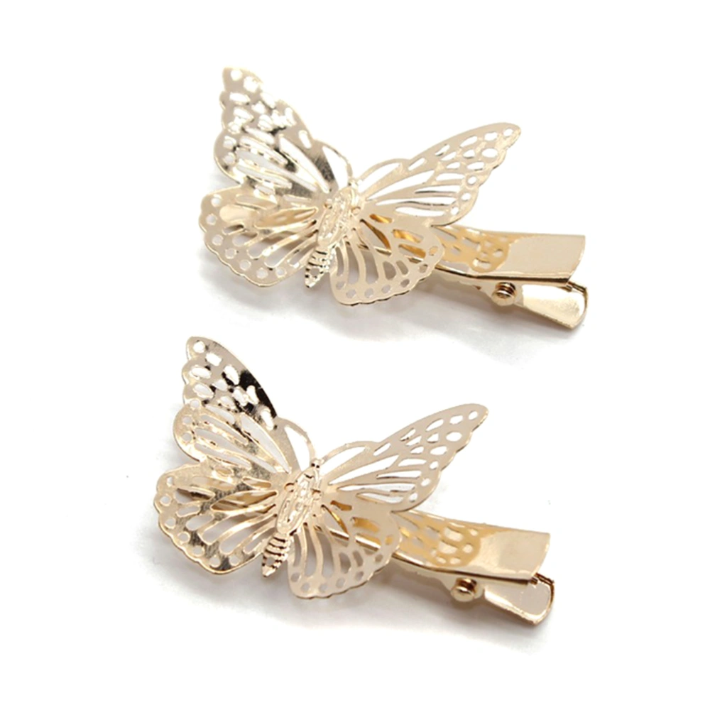 2PCS Hair Clips Hair Accessories Bride Headwear Hair Clips (Gold)