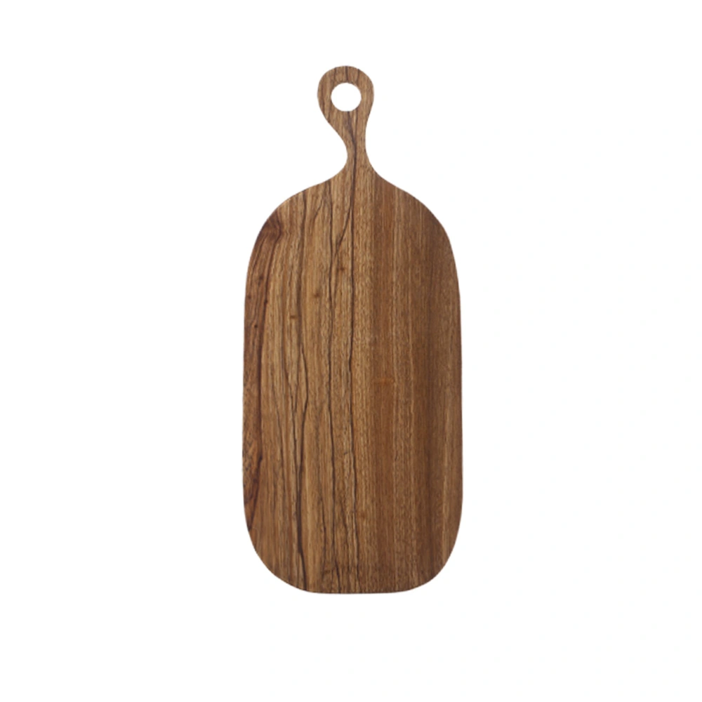 Solid Wood Cutting Board No Paint Bread Fruit Chopping Board Hanging Handle Kitchen Household Tool (Small Size)