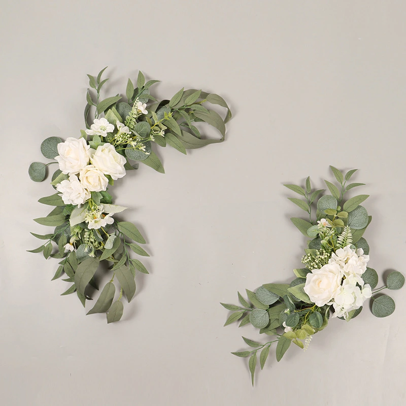 1 Set Wedding Arch Flowers Romantic Artificial Rose Floral Swag for Wedding Ceremony Reception