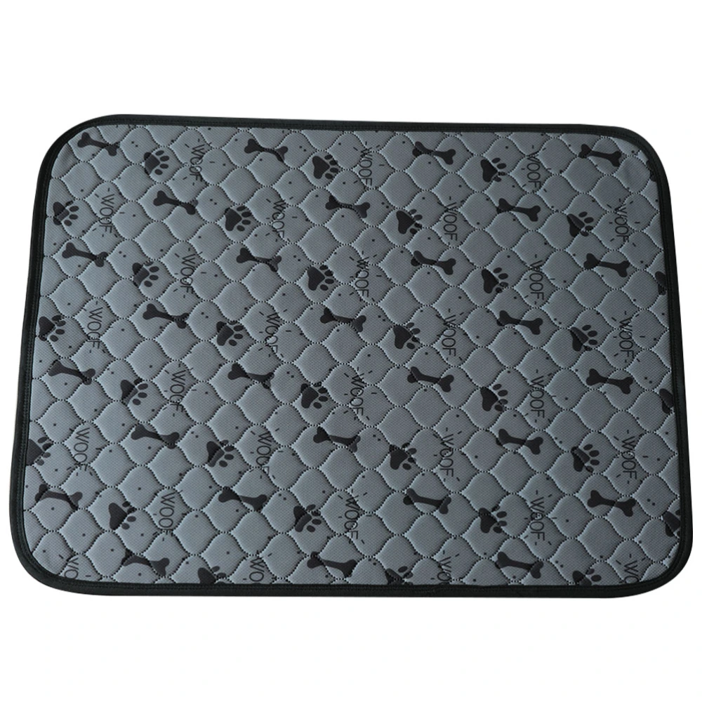 Grey Waterproof Pet Pee Portable Anti-slip Mat Washable Footprint Printing Water Absorption Training Pad for Puppy Cat