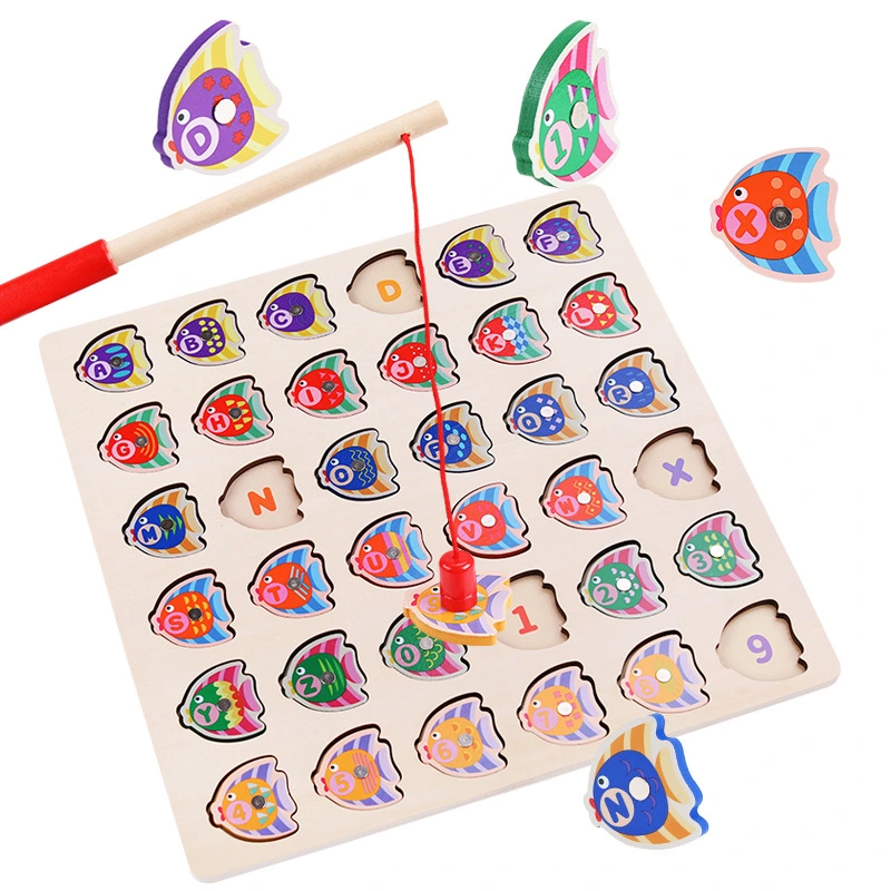 1 Set of Magnetic Fishing Game Number Letter Matching Toy Early Educational Learning Toy