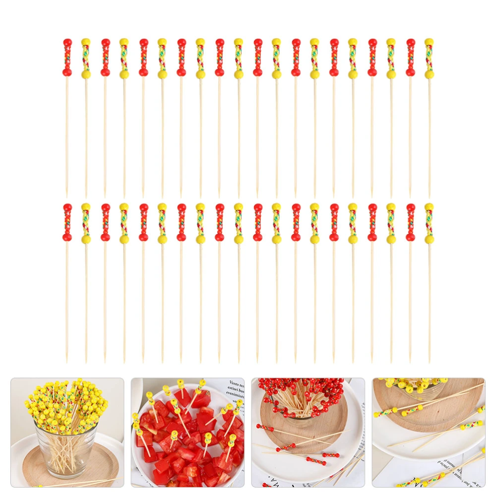 200Pcs Party Appetizers Toothpicks Decorative Sandwich Picks Fruit Bamboo Picks