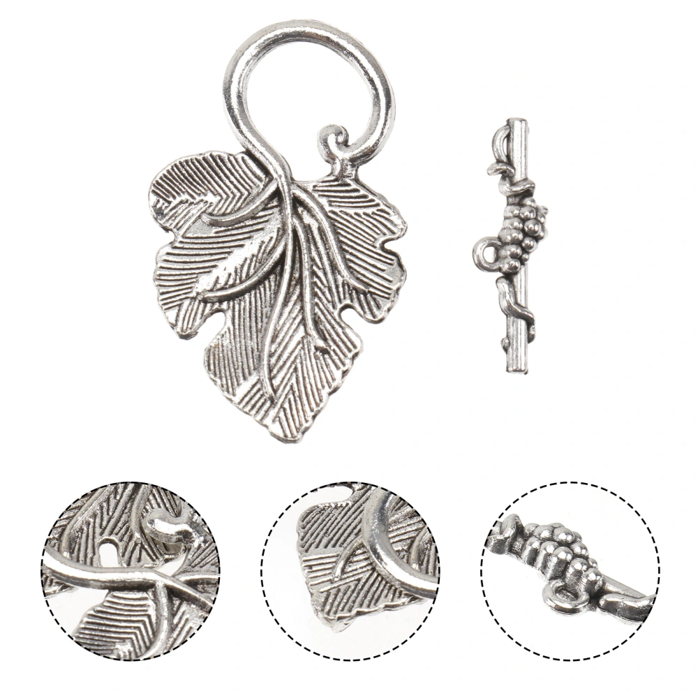 20 Sets Vine Leaves Vintage Bracelet OT Buckles Alloy Jewelry Assembly Parts Alloy Pendants for Jewelry Decor (Ancient Silver)