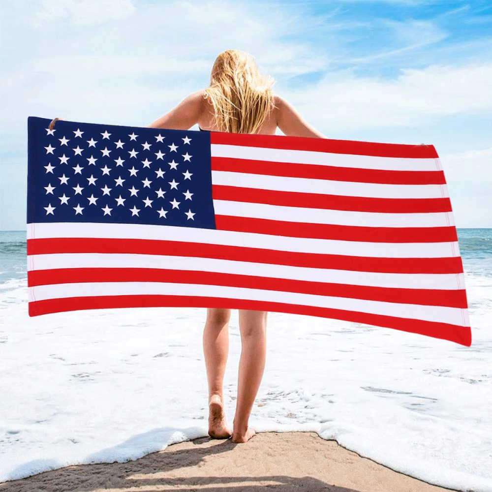 Fashion National Flag Beach Towel Ultra-fine Fiber Swimming Bath Mat Bath Towel Absorbent Beach Towel Quick-dry Bath Towel(150x70cm)