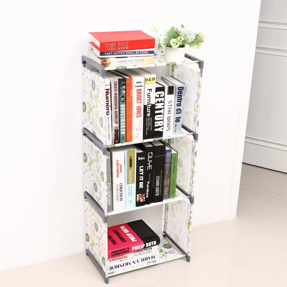 4-layer Storage Rack Home Bookshelf Cloth Fabric Sundries Storage Rack