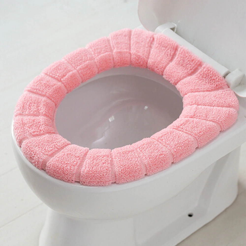 Bathroom Toilet Seat Cover Closestool Washable Warm Mat Pad Cushion (Pink)