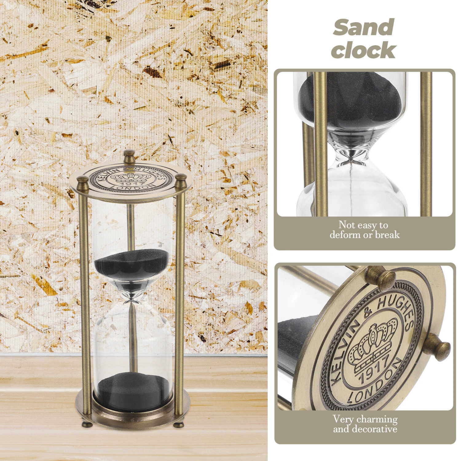 Vintage Sand Clock Hourglass Timer 15 Minute Sand Timer Table Centerpiece