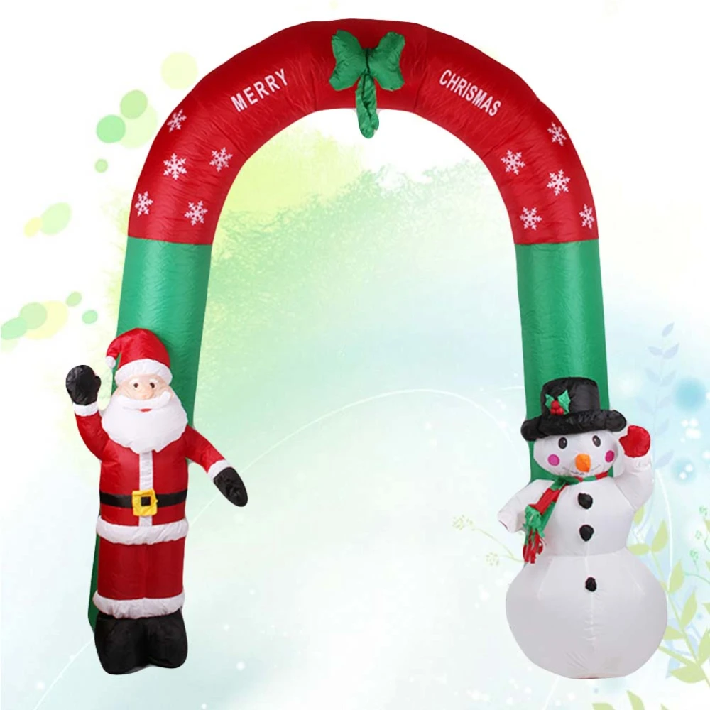 2.4m Giant Inflatable Snow Arches Toy Santa Claus Christmas Decoration for Home Hotels Supper Market (EU Plug)