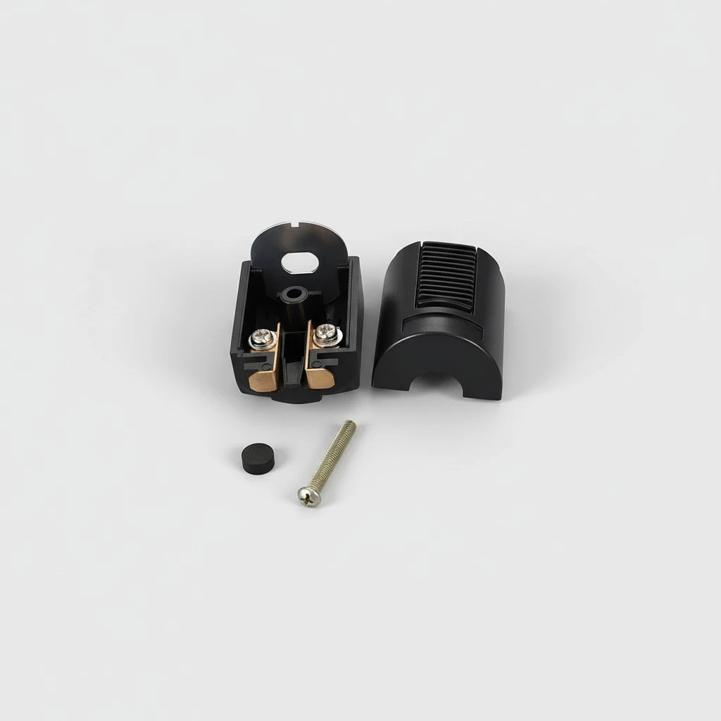 Uonlytech Track Light Head Adapter Rail Head Light Fittings Light Adapter With JP Plug-Black