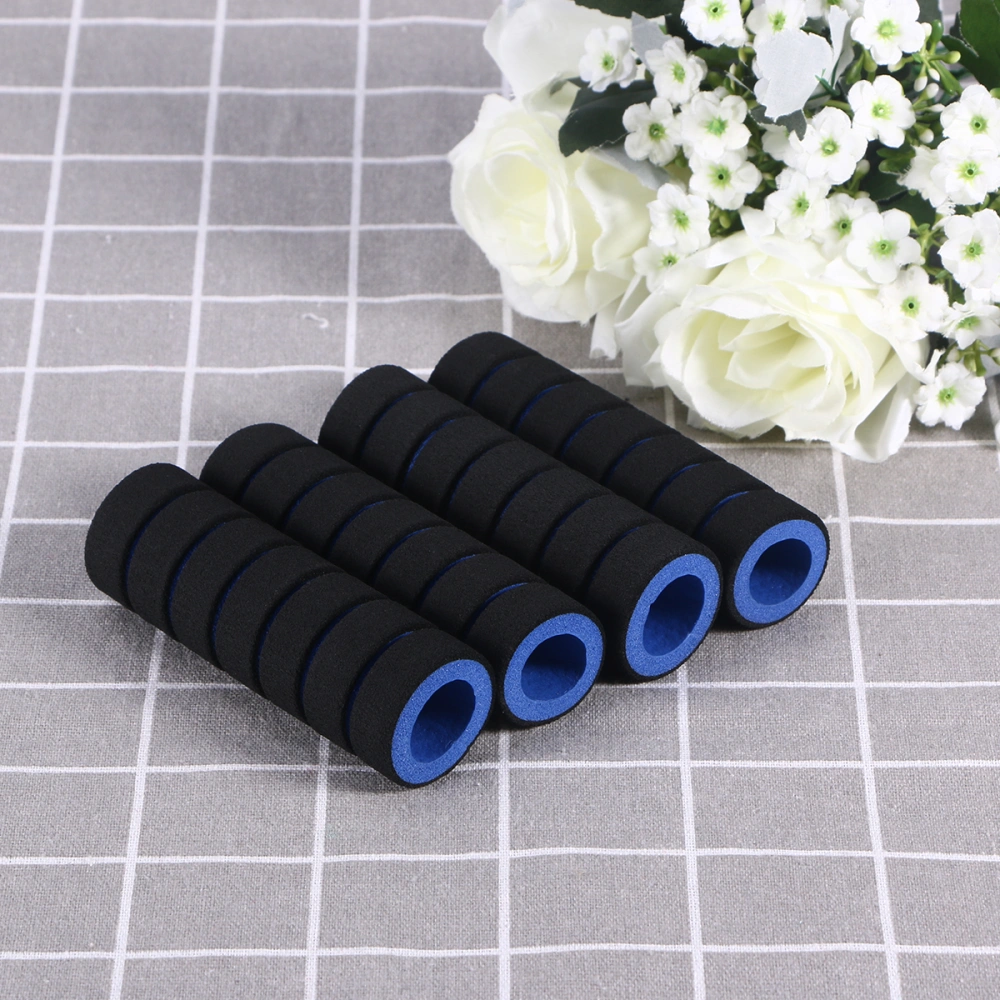 2 Pair Handlebar Cover Handle Bar Grips Sponge Non-Slip Handle Grips for Bike Racing Motorcycle (Blue)