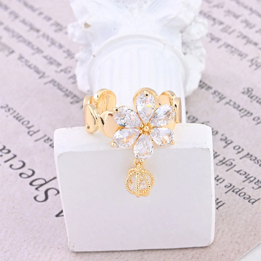 Finger Ring Open Tassel Finger Ring Copper Finger Jewelry Women Ring Decor