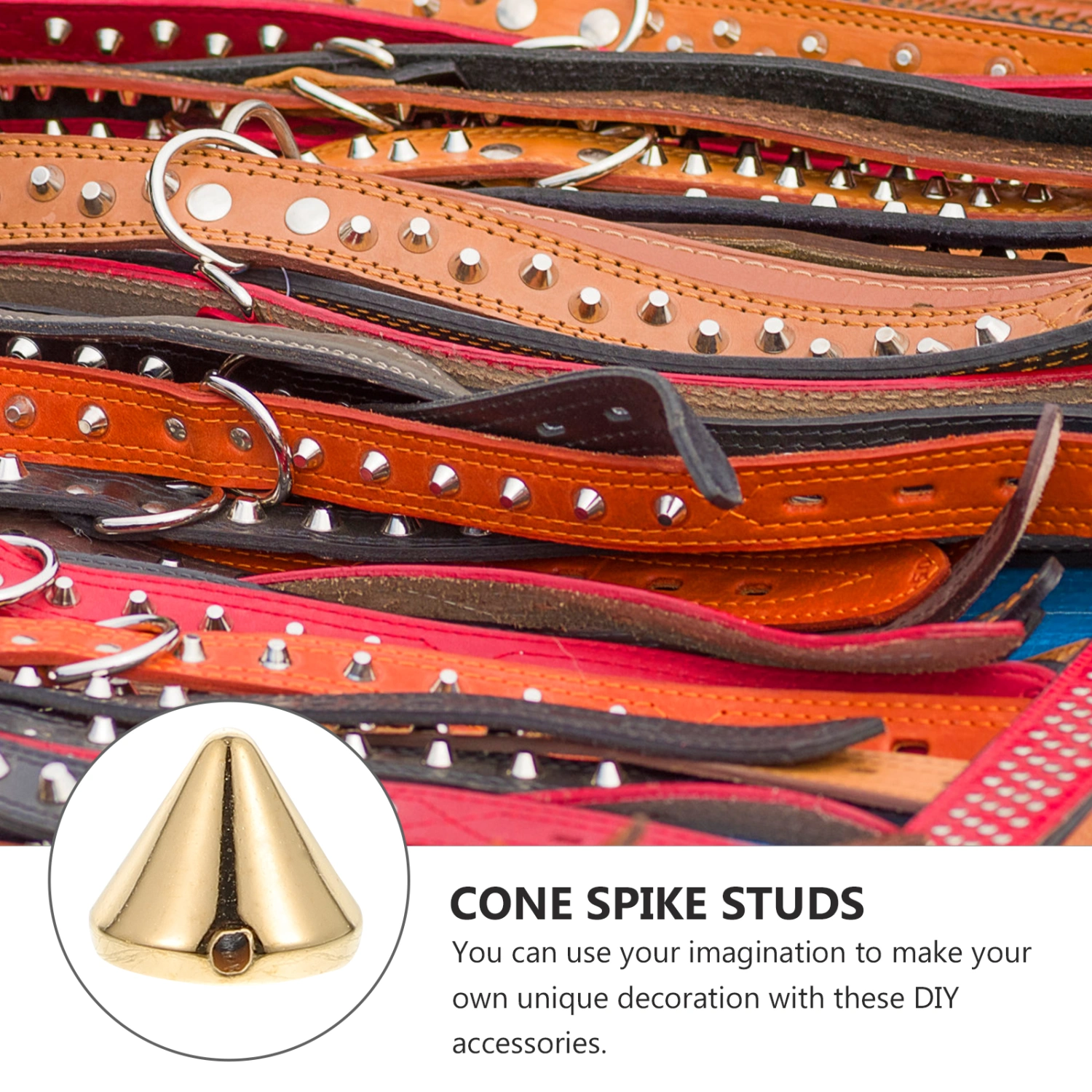 200pcs Bullet Cone Spikes DIY Plastic Punk Studs Punk Style Bullet Rivets