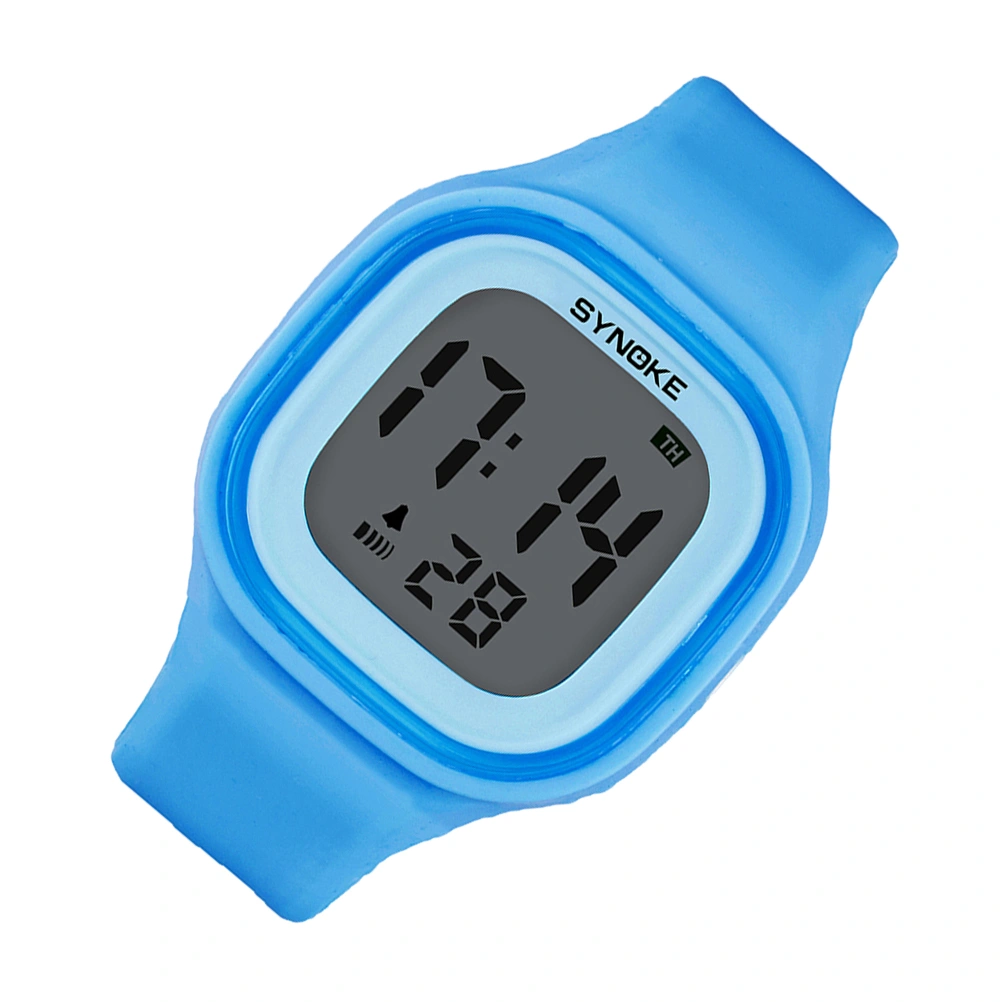 Waterproof Colorful Noctilucent Wristbands Stylish Electronic Watch Digital Watch Wrist Watch for Women Men (Blue)