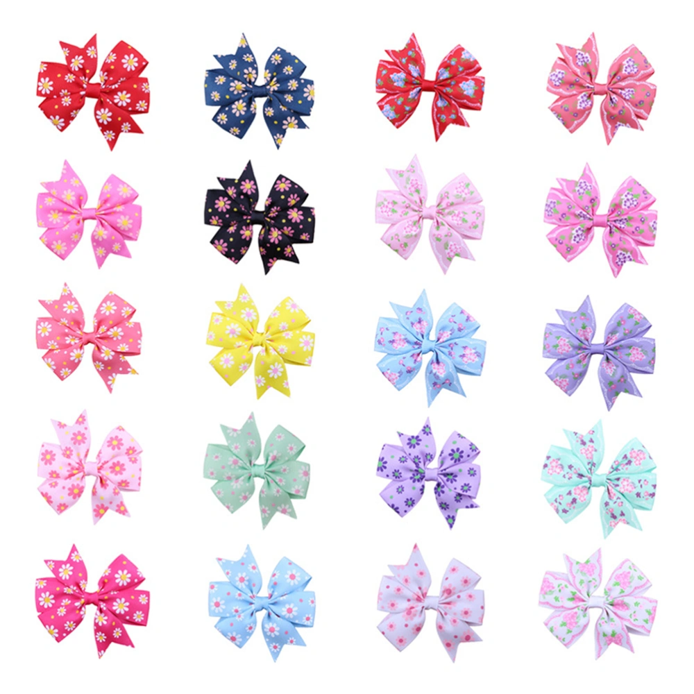 20pcs Bow Barrettes Hairpin Bowknot Hair Clips Headwear for Baby Kids Children Girls